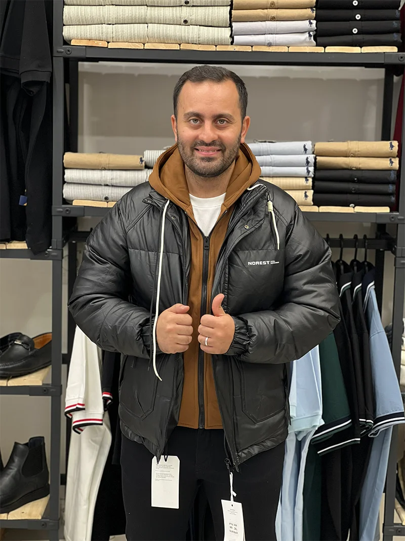 کاپشن چرم دو زیپ مردانه